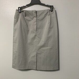 Talbots Pencil Skirt Womens Petite 2 Gray White Pinstripe Belt Loops Vintage